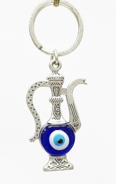 Tea pot Evil eye key chain - Roxelana Designer Jewelry & Fine Gifts