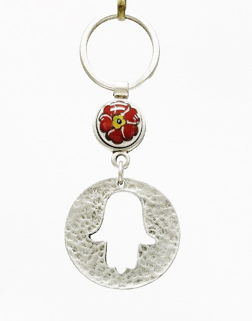 Hamsa Ceramic key chain - Roxelana Designer Jewelry & Fine Gifts