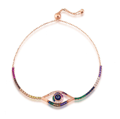 Rainbow elegant Evil eye bracelet