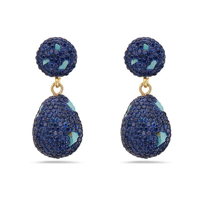 Cluster stones earrings