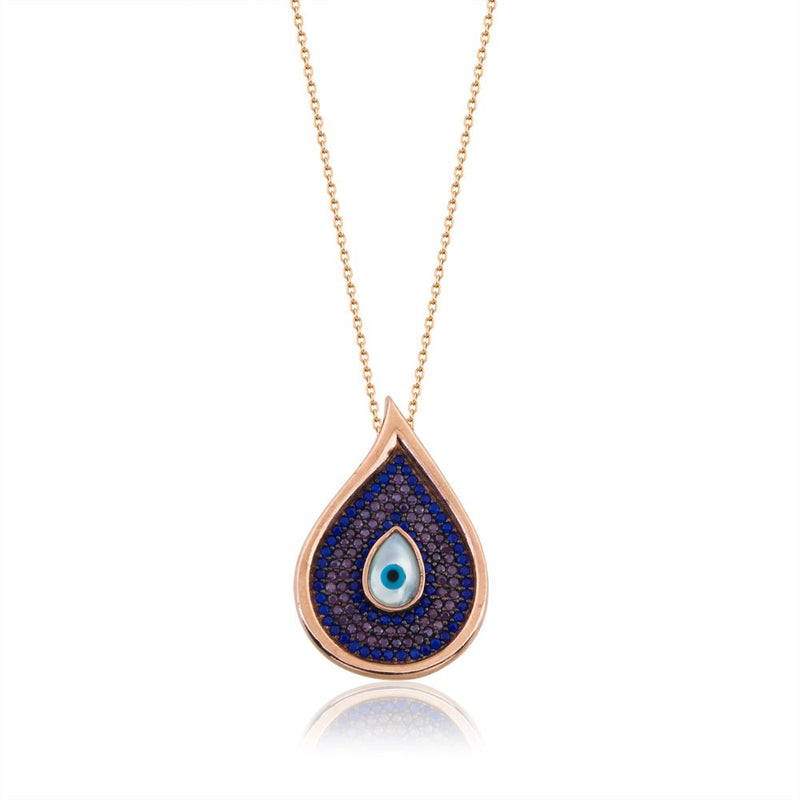 Tear drop Evil eye Necklace - Roxelana Designer Jewelry & Fine Gifts