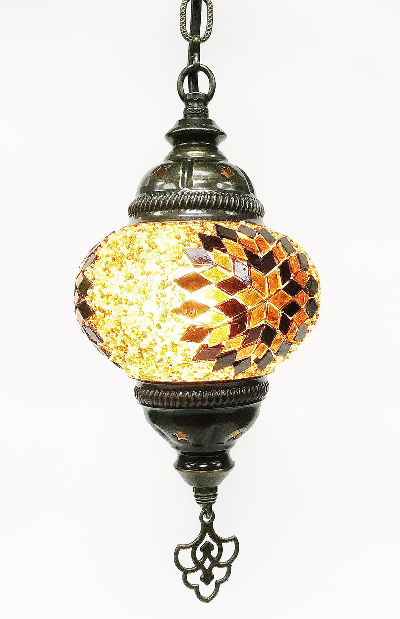 Turkish mosaic hanging lamp (6 inc wide 21 inc long) - Roxelana Designer Jewelry & Fine Gifts