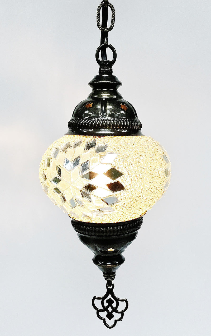 Turkish mosaic hanging lamp (6 inc wide 21 inc long) - Roxelana Designer Jewelry & Fine Gifts