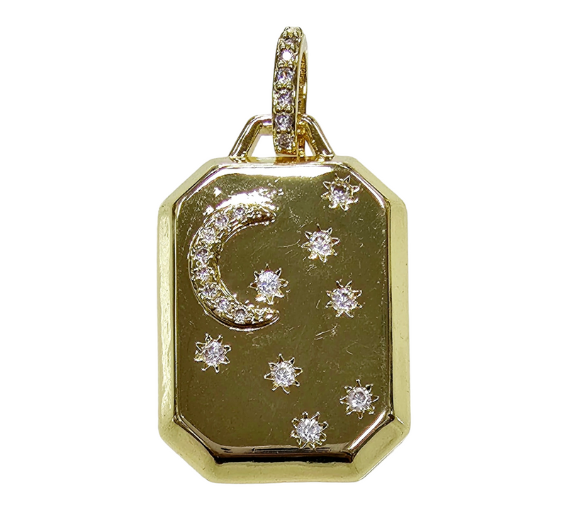 Moon & Star gold plated pendant